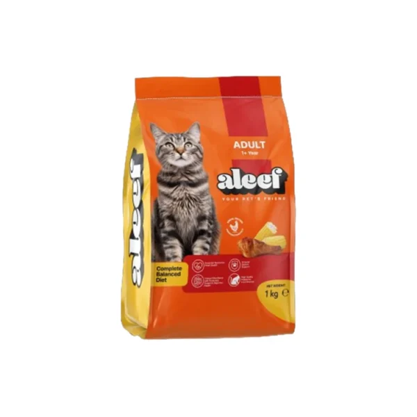 Aleef Dry Food with Chicken and Corn for Adult Cats 1 kg 110 Aleef Dry Food with Chicken and Corn for Adult Cats