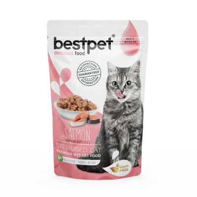 BestPet Wet Food For Adult Cat With Salmon Sterilised 85g 40 BestPet Wet Food For Adult Cat With Salmon Sterilised 85g