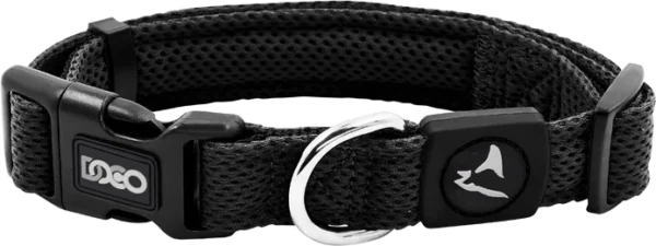 DOCO Small Black Mesh Dog Collar 27 to 37 in 2cm 365le HEAVY-DUTY MATERIAL-This dog braided martingale collar and leash set is made of safety climbing rope to provide greater durability and longevity. It won't break even use on extra large dogs that weigh over 100 pounds COLLAR & LEASH SET - No separate collar or harness needed. Simply loop the leash over your dog's neck and go. Save you time and money. FREEDOM WITH CONTROL - No more twist and struggle, 360 rotatable hook for easy movement on walks & in dog obedience training class. STRONG & DURABLE: Unbeatable Strength Dog leash & collar with 8x braided nylon threads meet search & rescue standards IDEAL DESIGNED-Different sizes with different thickness of hardware to make sure the safe of your dog