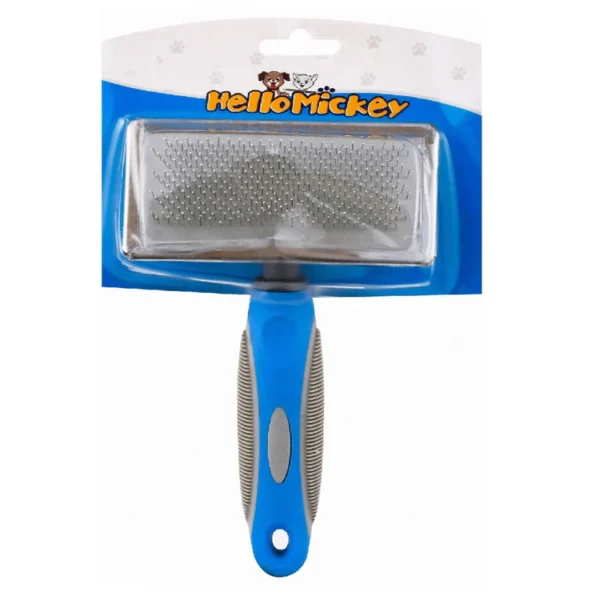 Hello Mickey Blue and Gray Pet Slicker Brush large