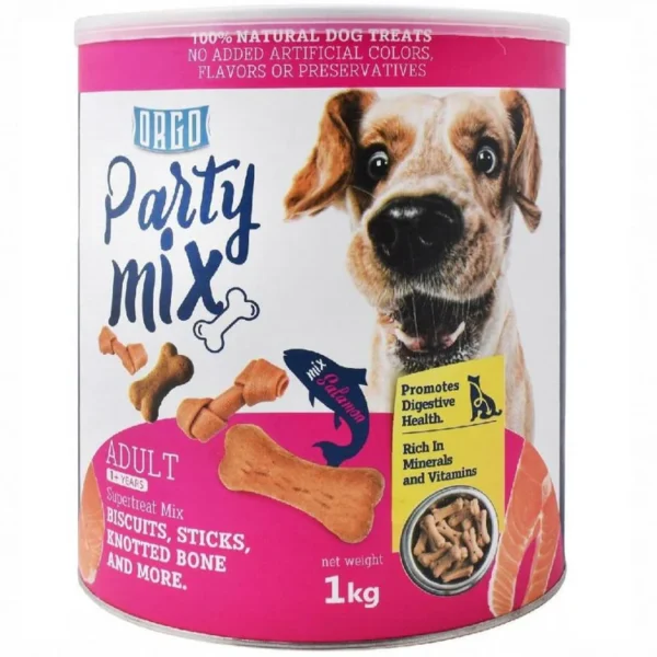 Orgo Party Mix Treats With Salmon 1 Kg 160 Orgo Party Mix Treats for Adult Dogs 1 kg