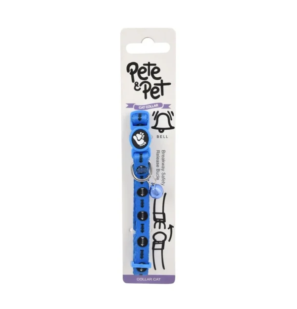 Pete and Pet Blue and Black Cat and small dog Collar with Bell