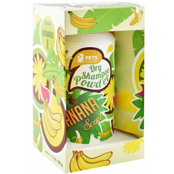 Pets Republic Dry Shampoo Powder Banana Scent 500 gr 105 Pets Republic Dry Shampoo Powder Banana Scent 500 gr