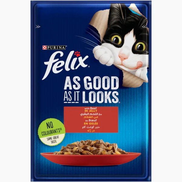 Purina Felix As Good As It Looks with Beef in Jelly 85 gr 50 Purina Felix As Good As It Looks with Beef in Jelly 85 gr