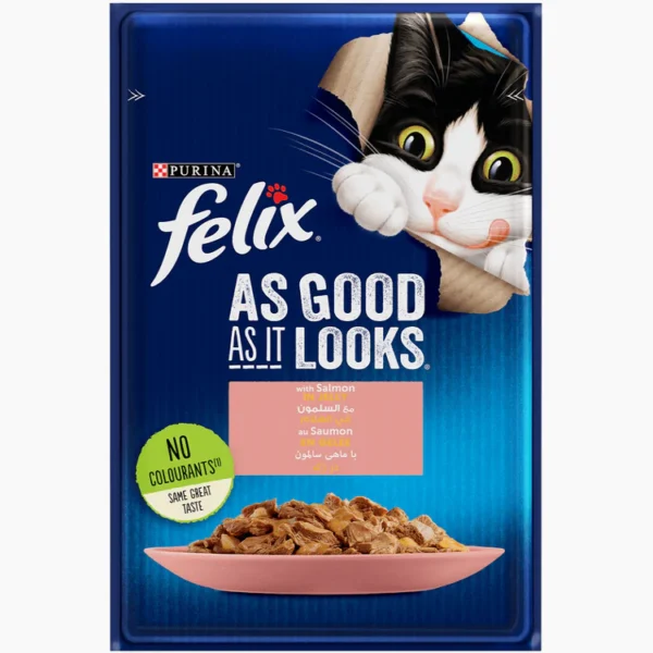Purina Felix® As Good As It Looks with Salmon in Jelly 85gm 50 Purina Felix® As Good As It Looks with Salmon in Jelly 85 gm
