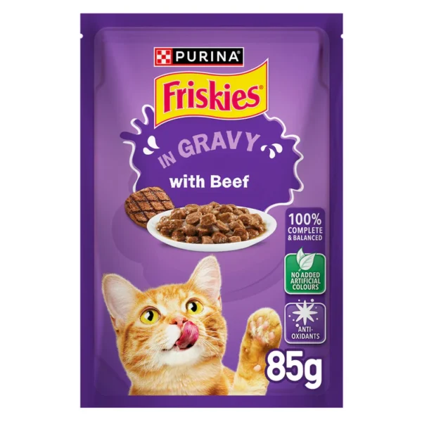 Purina Friskies Wet Food With Beef In Gravy 85 gr Purina Friskies Wet Food With Beef In Gravy 85 gr