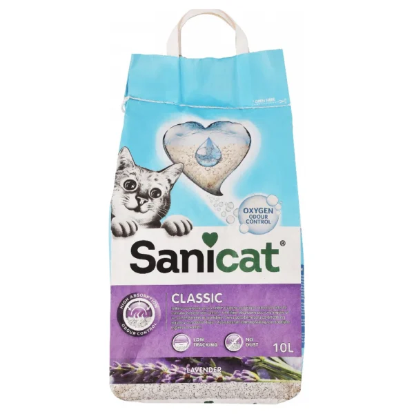Sanicat Classic Clumping Cat Litter Lavender Scent 10 L