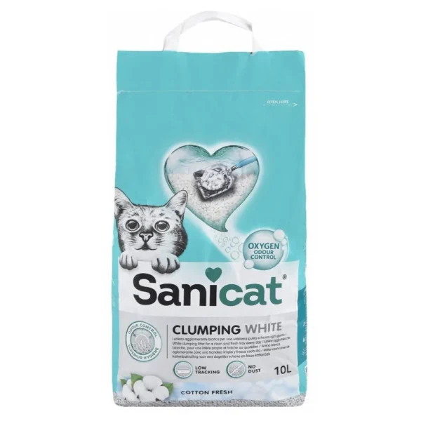 Sanicat White Clumping Cat Litter Cotton Fresh Scent 10 L 460 Sanicat White Clumping Cat Litter Cotton Fresh Scent 10 L
