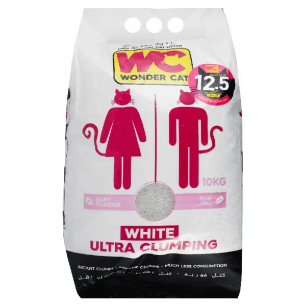 Wonder Cat White Ultra Clumping Litter Baby Powder Scent 10 kg 390 Wonder Cat White Ultra Clumping Litter Baby Powder Scent 10 L