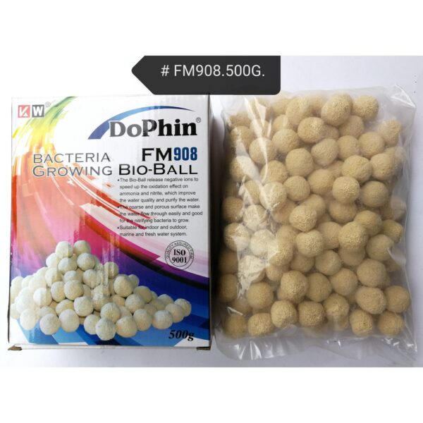 دوفين FM908 البكتيريا تنمو الكرة الحيوية 500G DOPhin FM908 Bio-Ball Bacteria Growing Media (500g) - Advanced Biological Filtration System