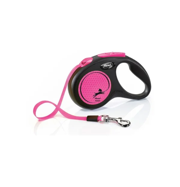 Flexi Neon 5m Retractable Tape Leash for Dogs