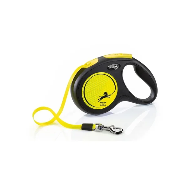 Flexi Neon 5m Retractable Tape Leash for Dogs